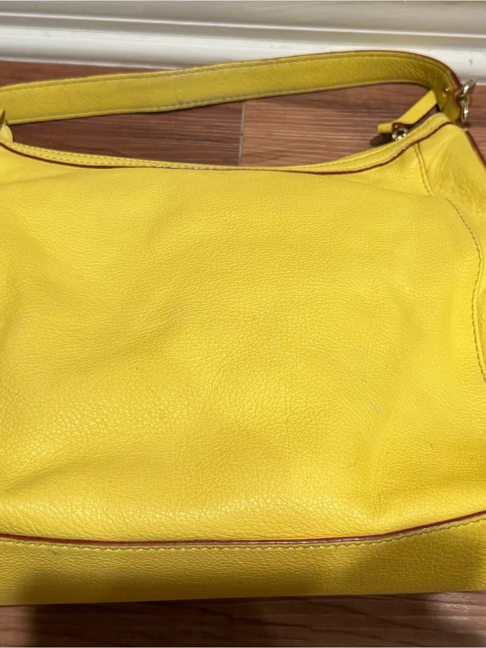 kate spade Bright Yellow Pebbled Leather Shoulder Bag